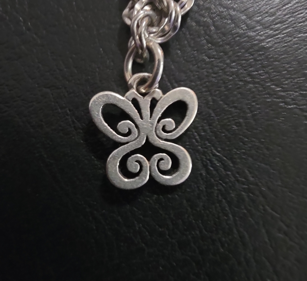 James Avery Silver Filigree Butterfly Pendant Necklace